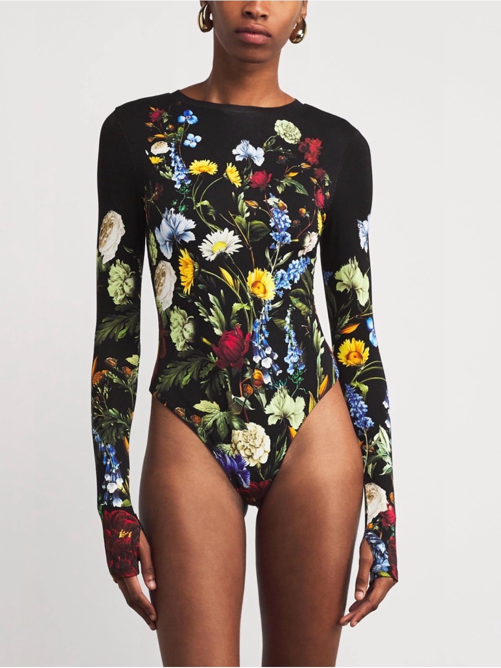 NWOT Alice + Olivia Olea Crewneck Long Sleeve Bodysuit. Size M